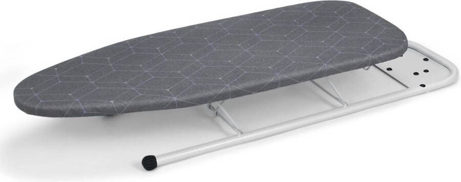 Tafelstrijkplank met strijksteun kleine strijkplank hittebestendige hoes met dik viltkussen compact en lichtgewicht grijs 32 x 82 cm