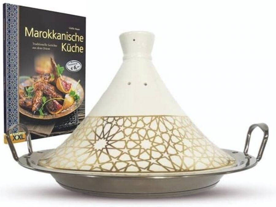 Tajine Ø 34 cm Marokkaanse Royal Tajin Tajine Keramiek inductie (+Tajine Set kookboek)