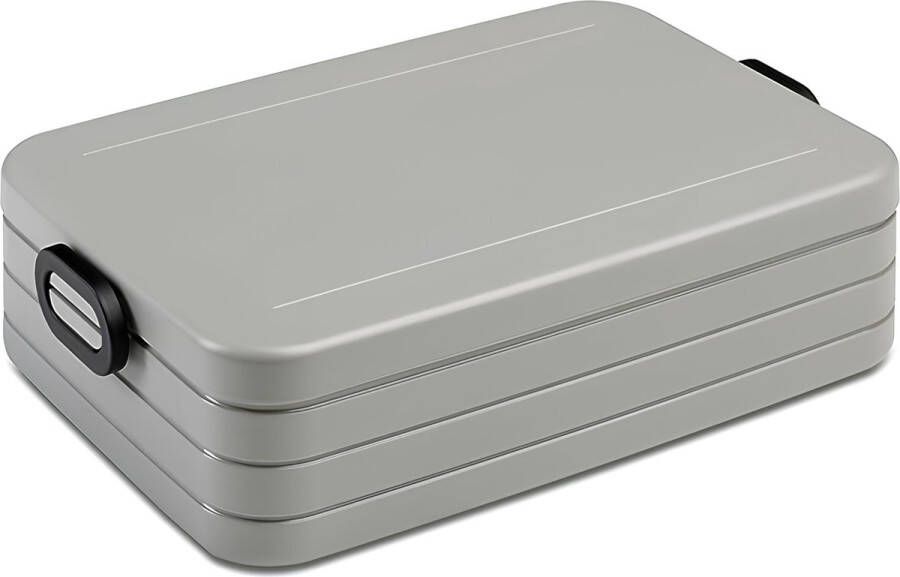 Take a Break Midi Lunchbox 1500 ml inhoud broodtrommel met scheidingswand ideaal voor maaltijdvoorbereiding vaatwasmachinebestendig zilver