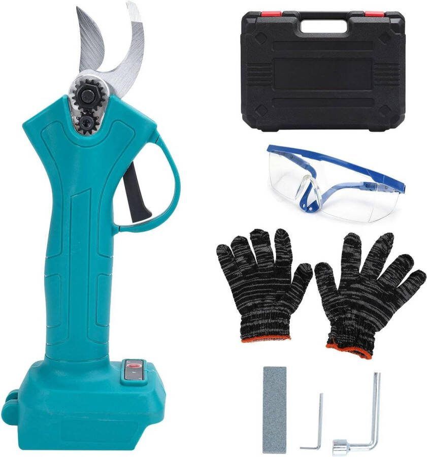 Takkenschaar telescopische Accu 25 mm snijdiameter Makita 18V Boomschaar veiligheidshandschoenen veiligheidsbril Takken snoeien schaar met slijpsteen takkenschaar telescopische