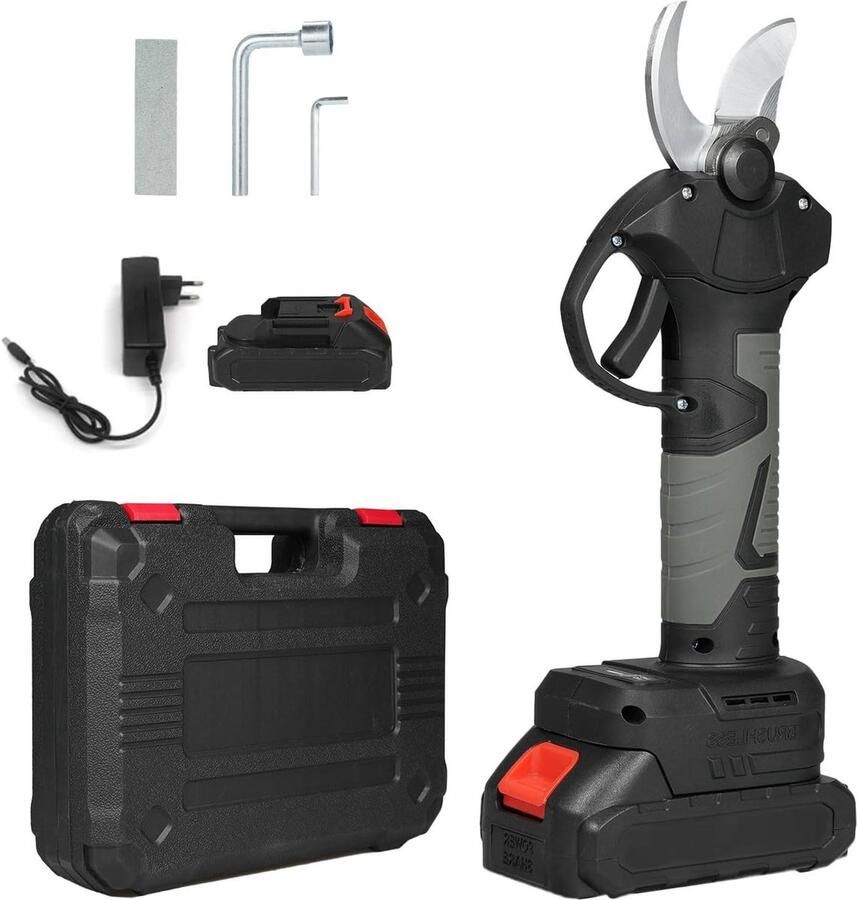 Takkenschaar telescopische Elektrische takkenschaar 21 V snoeischaar transportetui oplaadbare lithiumbatterij 2000 mAh oplader tuinschaar snijdiameter 30 mm takkenschaar telescopische