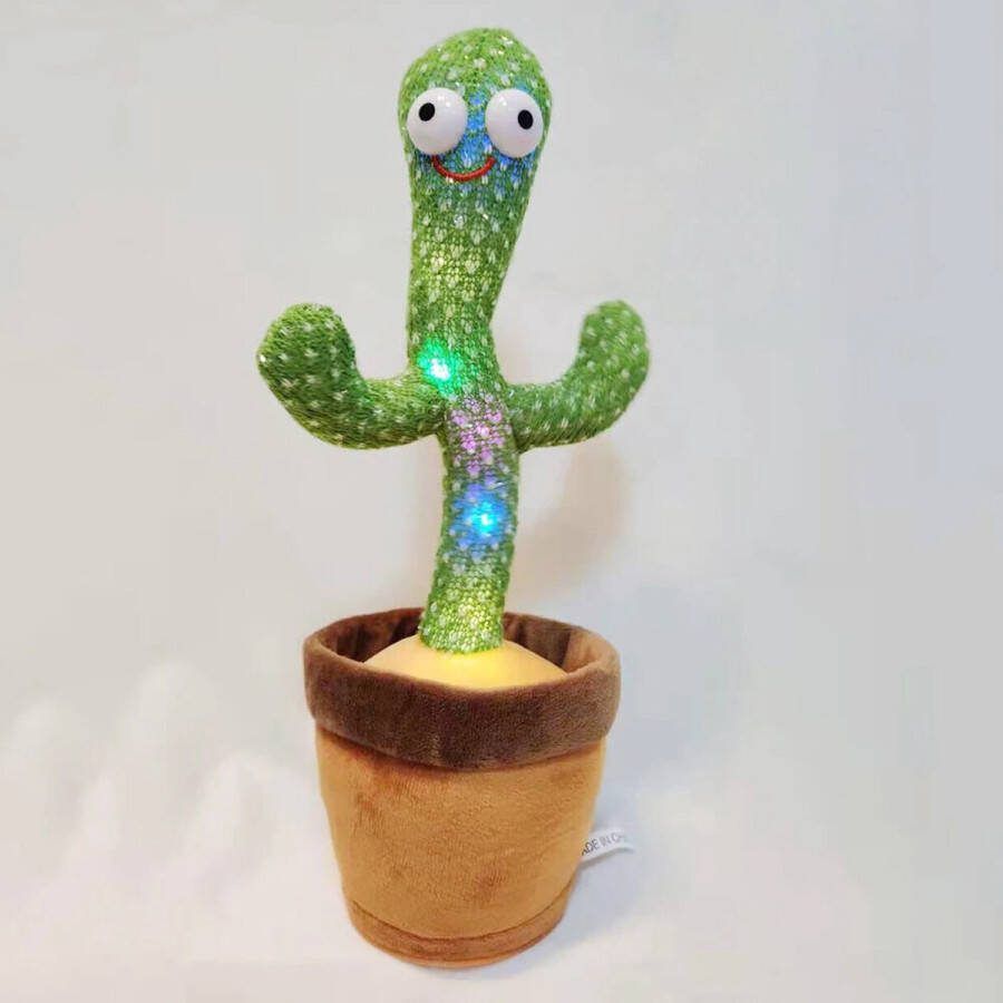 Cactus Talking 32CM oplaadbaar Dansende en Pratende Interactieve Knuffel bekend van TikTok Dancing zingen voice opname Kinderen Baby Pluche Speelgoed