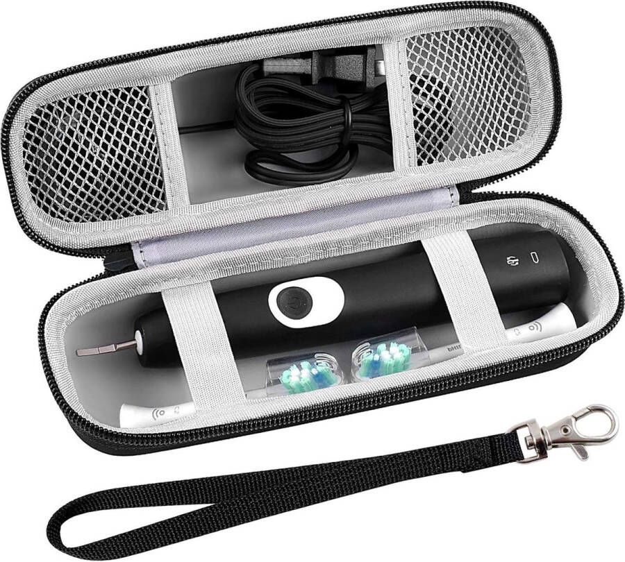 Tandenborstel Reiskoffer Compatibel met Elektrische tandenborstel opbergdoos Tandenborstel Opbergdoos Oplaadbare Elektrische Tandenborstel Harde EVA Hoes Opbergzak Houder met Mesh Zak voor Accessoires Zwart (Alleen Doos) Zwart