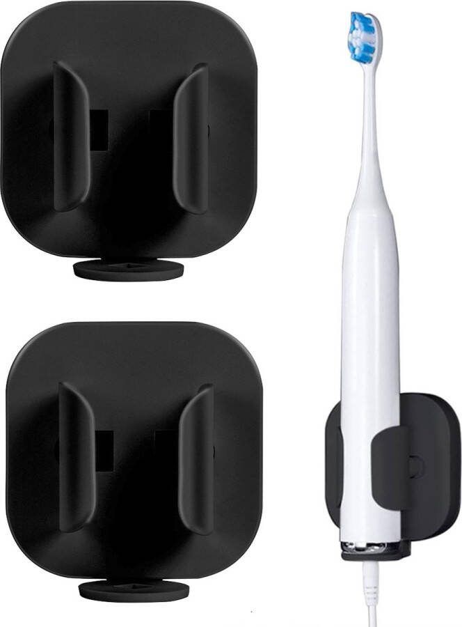 Tandenborstelhouder Houder Elektrische Tandenborstel 2 stuks Hangen Voor Oral B Universeel Wandgemonteerde Zwart