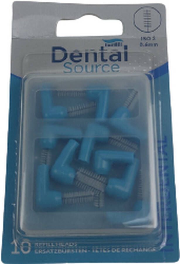 Tandenragers Tandenstokers '' Dental Source '' Blauw Kunststof ISO 3 0.6 mm 10 refill heads Tandenstoker Mondhygiëne Tandplak verwijderaar Ideaal voor beugels bruggen en implantaten