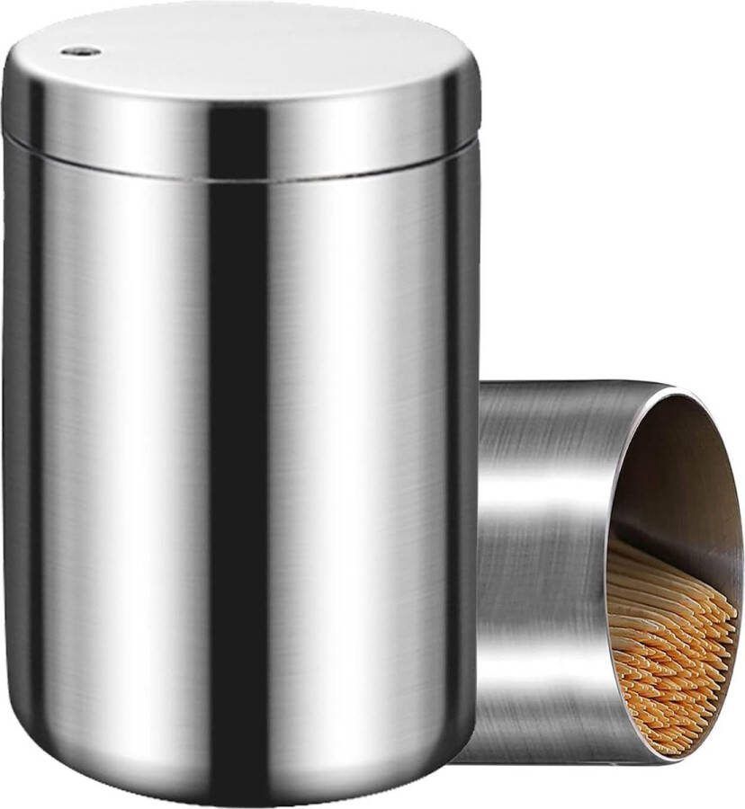 Tandenstokerdispenser voor tandenstokers tandenstokerhouder houder van roestvrij staal draagbare tandenstokerbox voor restaurant thuis keuken bar