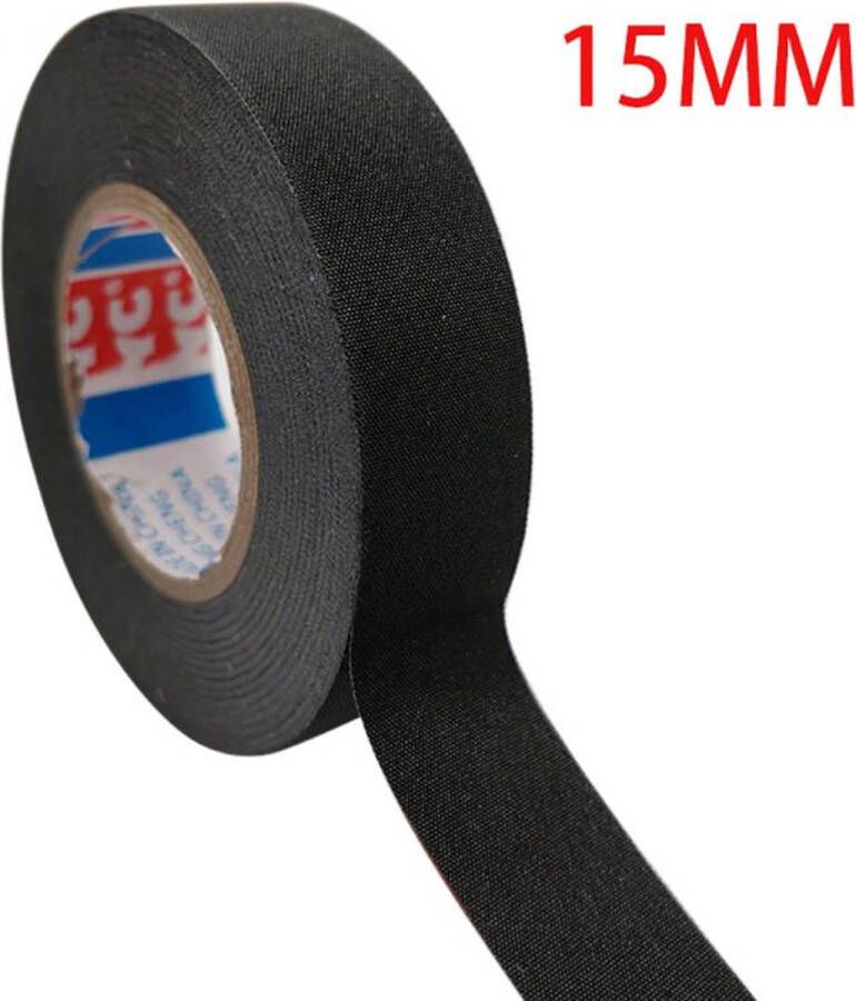 Tape Hittebestendig 15mm x 15m Zelfklevende Tape Vlam Vertragende Lijm Doek Tape Isolerend Voor Kabelboom Kabel Tie Zwart