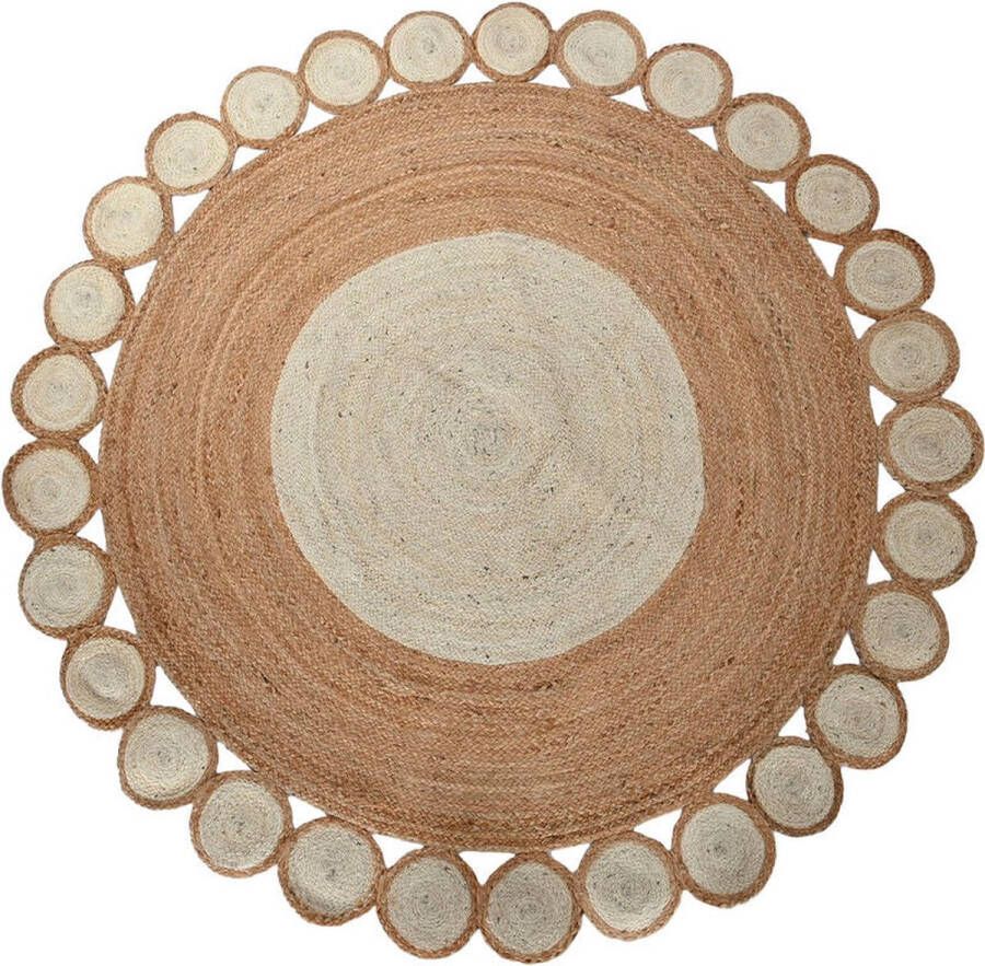 Tapijt Home ESPRIT Wit Bruin 200 x 200 x 1 cm