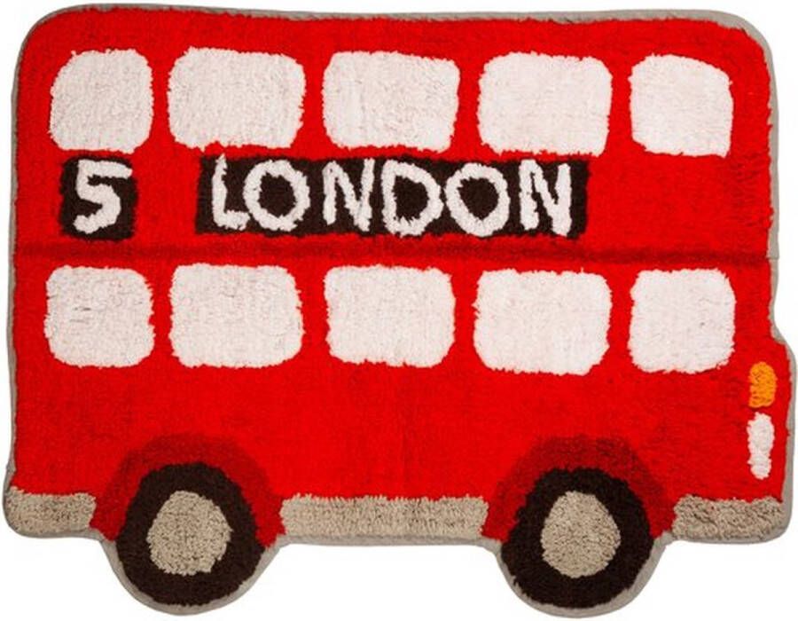Tapijt Londen bus Sass & Belle – 40 x 56 cm – katoen rood