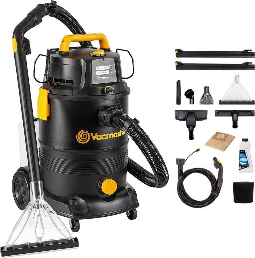 Tapijtreiniger VK1330PWR Professionele Vlekkenreiniger voor Tapijt Vloerkleden Meubels Trappen en Auto's Bevat Reinigingsformule en Accessoires 1300 W