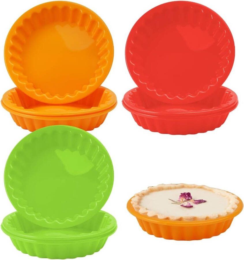 Tartelette vormpjes van siliconen 9 stuks tarteletvormpjes 11 9 cm mini-tarteletvormpjes kleine quichevorm klein taartvorm kleine taartvorm anti-aanbak tarteletvormpjes voor taart