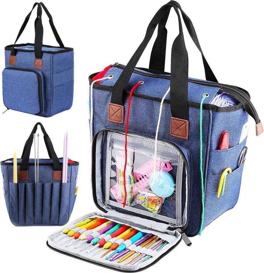 Tas voor wol breitassen haken tassen voor onvolmaakte projecten haaknaalden en andere accessoires (geen accessoires inbegrepen)