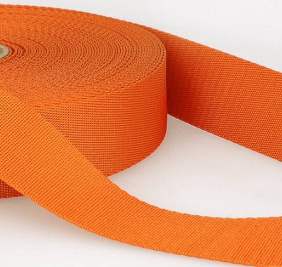 Tassenband oranje 1 meter 30mm breed stevige tassenband voor naaien