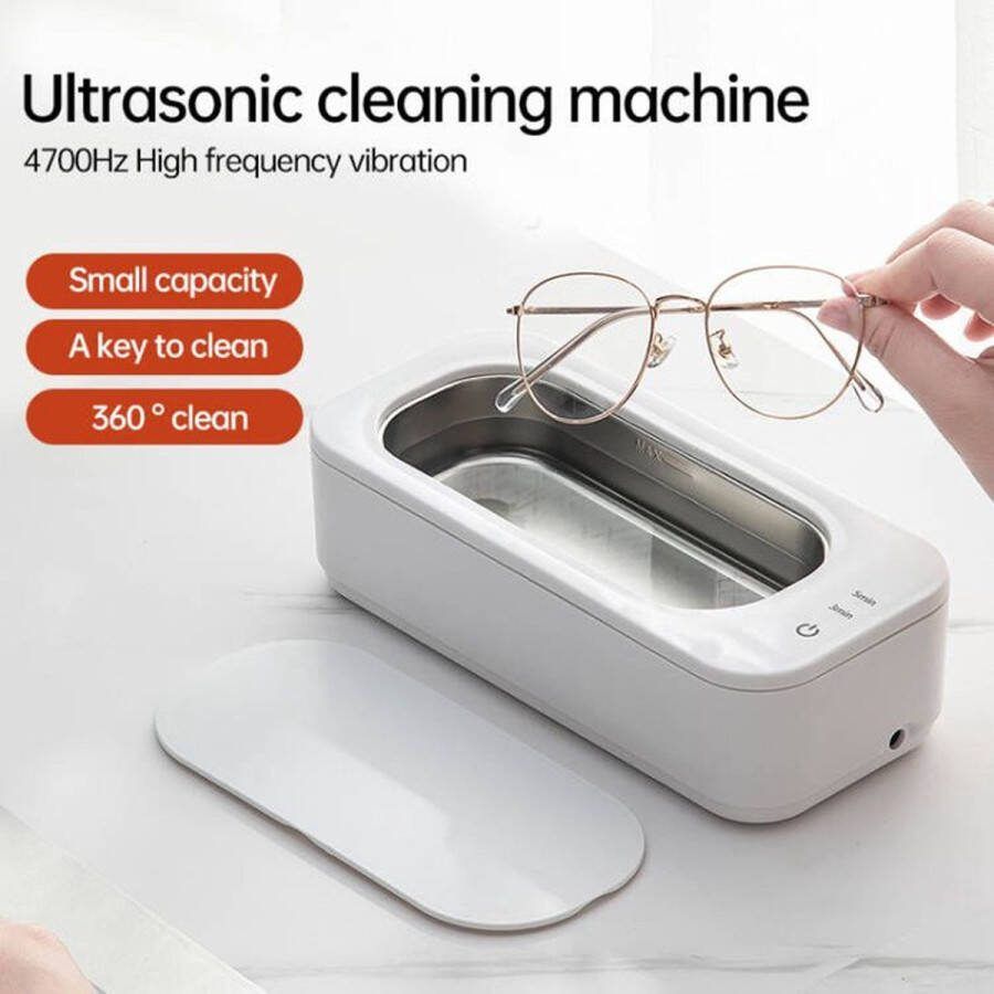 TDR Mini ultrasoon reiniger 360 graden reiniging hoogfrequente trillingen zonder schurende materialen of chemische middelen licht van gewicht waterreservoir met capaciteit van 350 ml