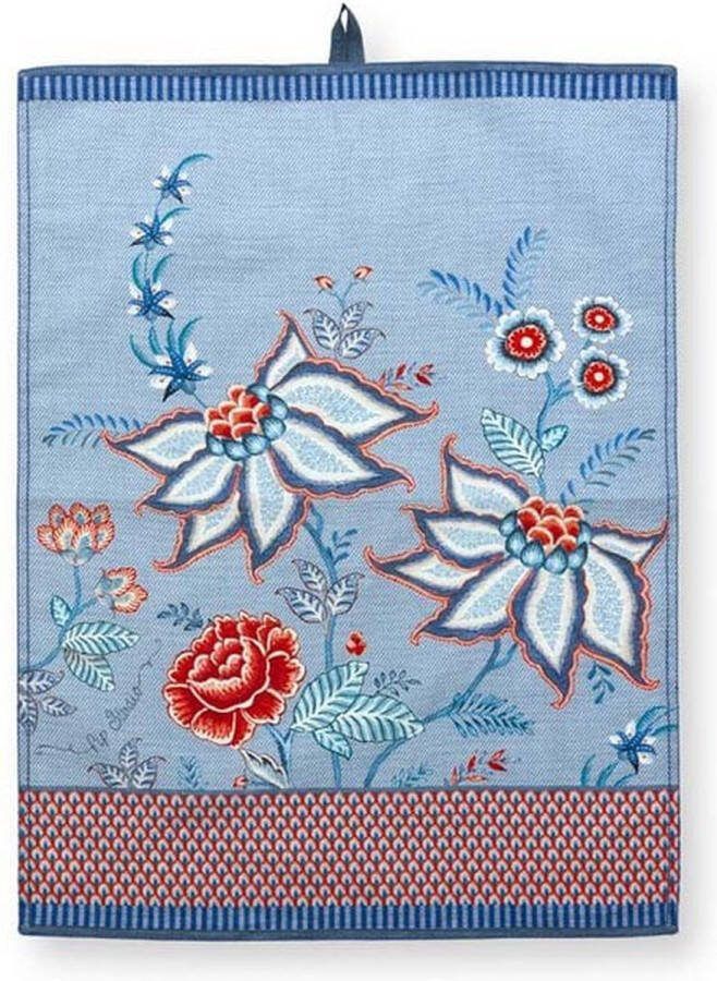 Tea Towel Flower Festival Blue Theedoek Pip Studio