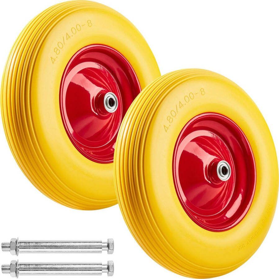 Tectake 2 Kruiwagenwielen massief rubber 403578
