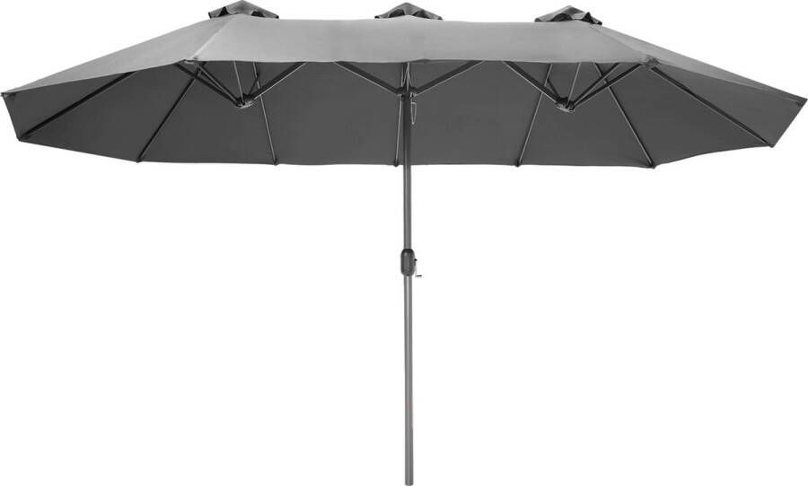 Tectake Dubbele parasol Silia terrasparasol zonwering grijs 404256