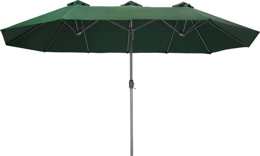 Tectake Dubbele parasol Silia groen terrasparasol zonwering 404254