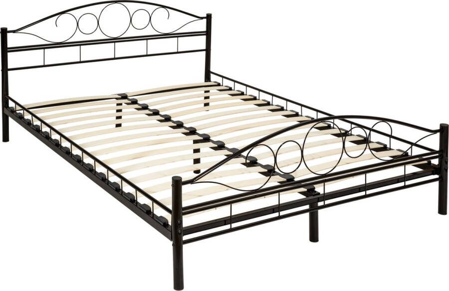 Tectake Slaapkamerbed met lattenbodem romantisch design 140x200cm 404515