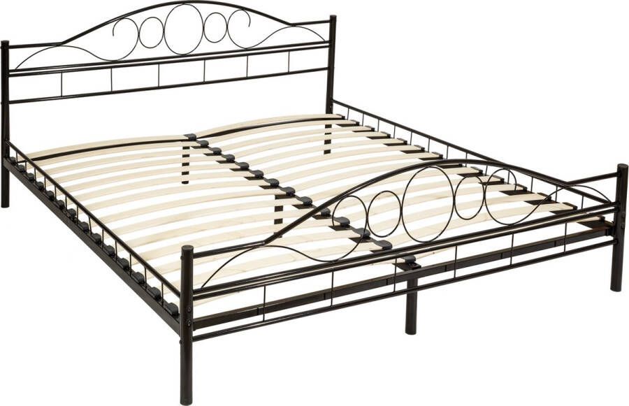 Tectake Slaapkamerbed met lattenbodem romantisch design 180x200cm 404516