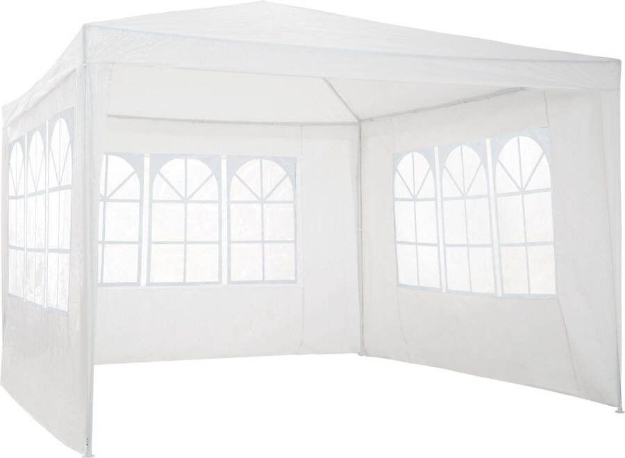 Tectake Tuinpaviljoen partytent Baraban 3x3m met 3 zijdelen wit