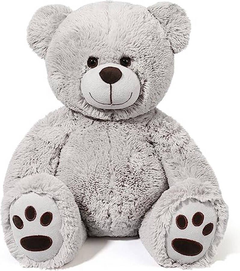 Merkloos Teddy beer knuffel van zachte pluche 64 cm zittend 100 cm staand Knuffelberen