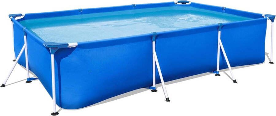 Teel Pro Opzetzwembad 300 x 201 x 66 cm Rechthoekig van PVC en Staal Capaciteit 3300 L Duurzaam En Ruimtelijk