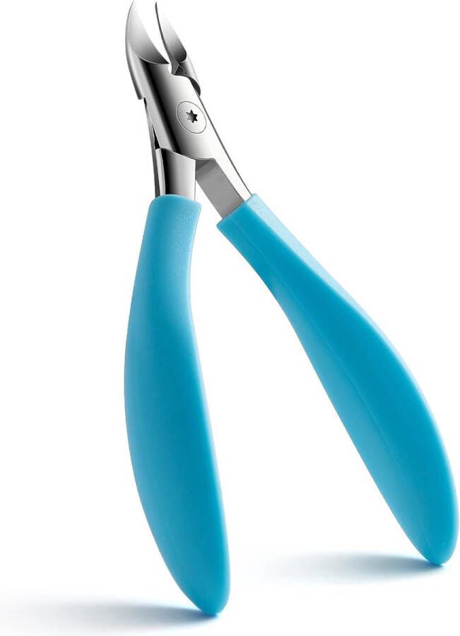 Teennagelknipper voor dikke nagels lange steel nagelknipper voor dikke nagels brede kaak ingegroeide teennagels tondeuse licht gebogen mes puntige tip ingegroeide teennagel tool blauw