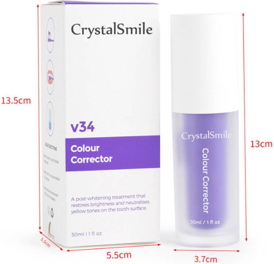 CrystalSmile V34 Teeth Whitening Tandenbleekset Tanden Bleken – Tandpasta – Tandenblekers – Witte Tanden – Gratis E-book over Mondverzorging 30 ML