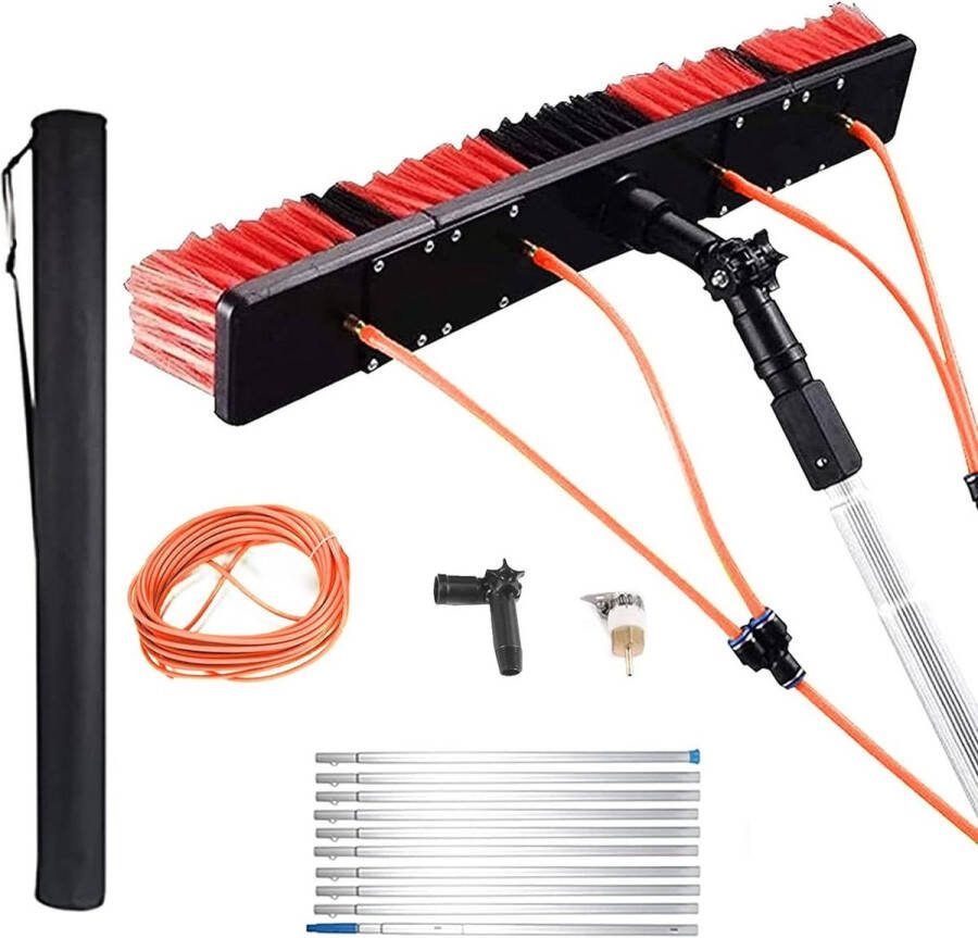 Telescoop raamreiniger met telescoopsteel raamreiniging water 105 m telescoopstang raamreinigingsset voor zonne-installaties en ramen Telescopische wasborstel