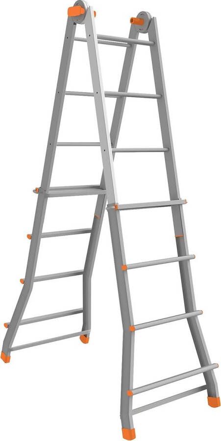 Telescopische ladder 37 meter zwart-blauw-rood opvouwbare ladder Telescopische ladder