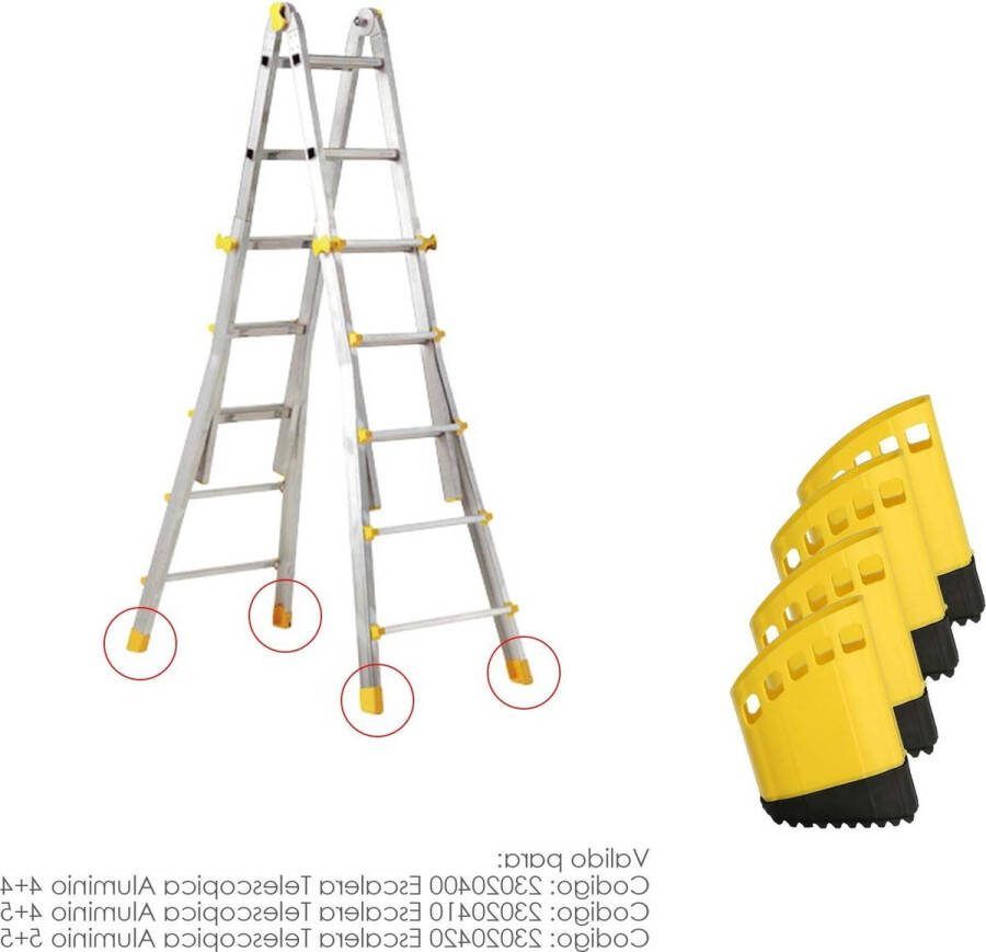 Telescopische ladder 4-delig aluminium set Contera Telescopische ladder