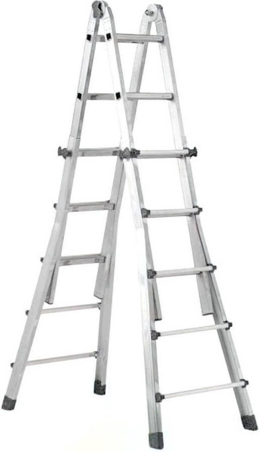 Telescopische ladder Aluminium 5 + 5 treden Telescopische ladder