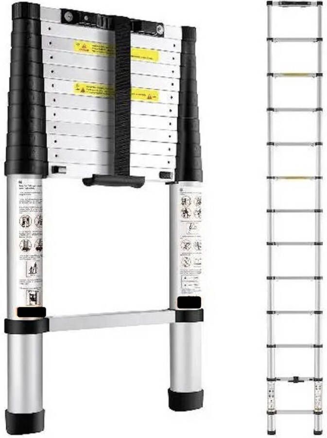 Telescopische ladder telescoop ladder trap uitschuifbaar 320 cm hoog vouwladder draagvermogen 170 kg Professioneel