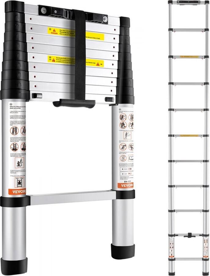 Telescopische ladder trapladder enkele ladder verlengladder 3 2 m 170 kg draagvermogen