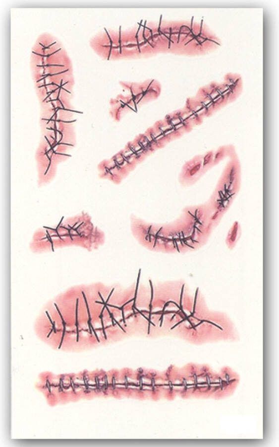 Temporary Halloween Tattoo Mini hechtingen (10x6cm) [Make-up schmink Nep Fake tattoo wond tattoos gezicht stickers spin bloed masker Kostuum decoratie heren dames meisje jongen kind Water overdraagbare festival sticker henna]