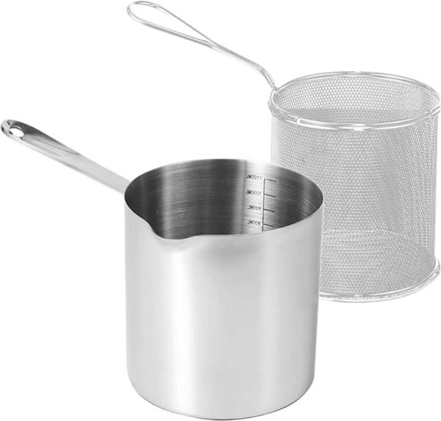 Tempura braadpan friteuse set met frituurmand in Japanse stijl frituurpan met fijnmazige olie-afschuimer voor thuisgebruik in de keuken