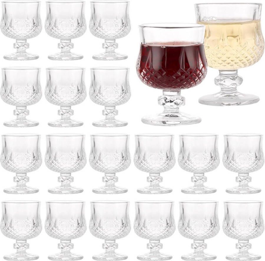 Tequila borrelglaasjes van 5 cl vaatwasmachinebestendig sherry-glazen 18 stuks