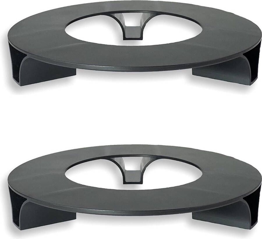 Terraced Set of 2 Flower Pot Saucer Colour: Black Round 27 cm Diameter Saucer Flower Pot Recycled Material Made in Germany