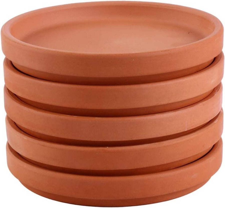 Terracotta ronde plantenpot onderzetter Set van 5 Plantenbak onderschaal Bloembak terracotta onderplaat Balkonbak accessoire