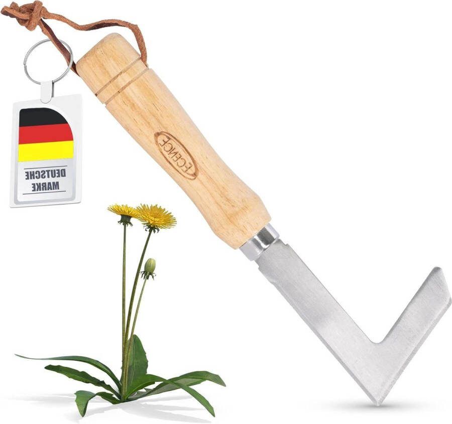Terras onkruidverwijderaar roestvrij staal Houten hendel 23cm Twee-in-een schraper mos verwijderen onkruid tuingereedschap voegenkrabber
