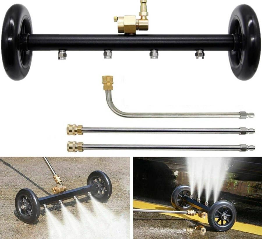 Terrasreiniger opzetstuk voor hogedrukreiniger – set voor auto en terras hogedrukspuit waterbezem