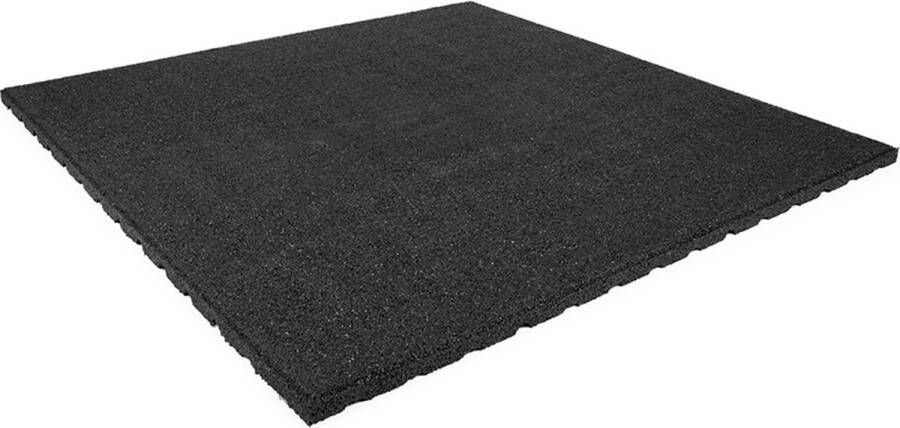 Terrastegel rubber Zwart Per 1 m² Per stuk 100x100cm Zonder schijnvoeg Dikte 2 5cm