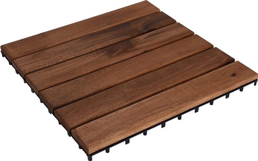 Terrastegels acaciahout set van 9 30x30- Kliksysteem