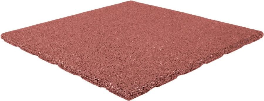 Terrastegels rubber Rood Per 1 m² 4 stuks 50x50cm Dikte 2 5cm