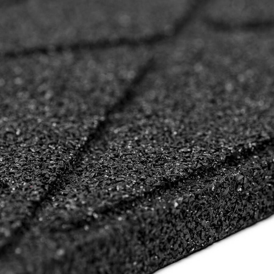 Rubbermagazijn Terrastegels rubber | 4 stuks | Per 1 m² | Zwart | 50x50cm | Pen Gat | Dikte 3cm