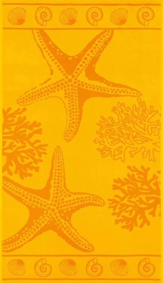 Terrycloth strandlaken tropische sterren geel 100% katoen strandlaken is 100 x 180 cm