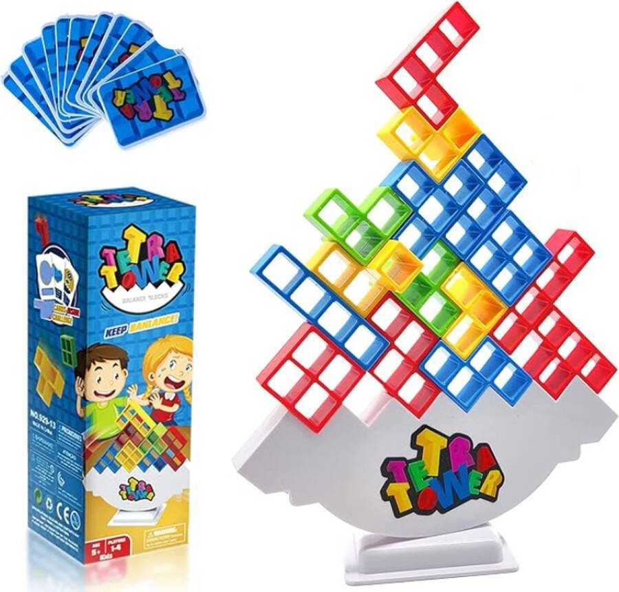 Tetra tower balans spel 48 onderdelen tetris tower tetra tower educatief speelgoed 3D bouwpuzzel Evenwichtsspel Tiktok