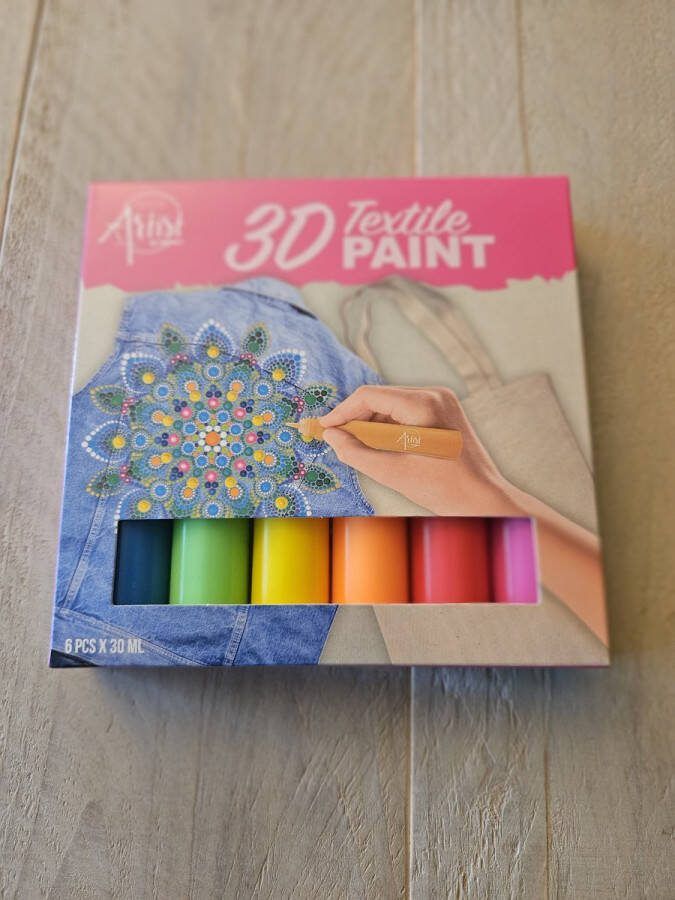 Textiel verf blauw-groen-geel-oranje-rood-roze