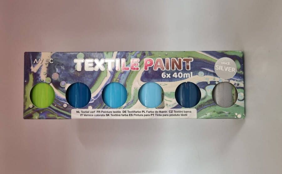 Textielverf Metallic 6 kleuren Inclusief Zilver Textielverfset voor Kinderen en Volwassenen Knutselen Shirts Verven